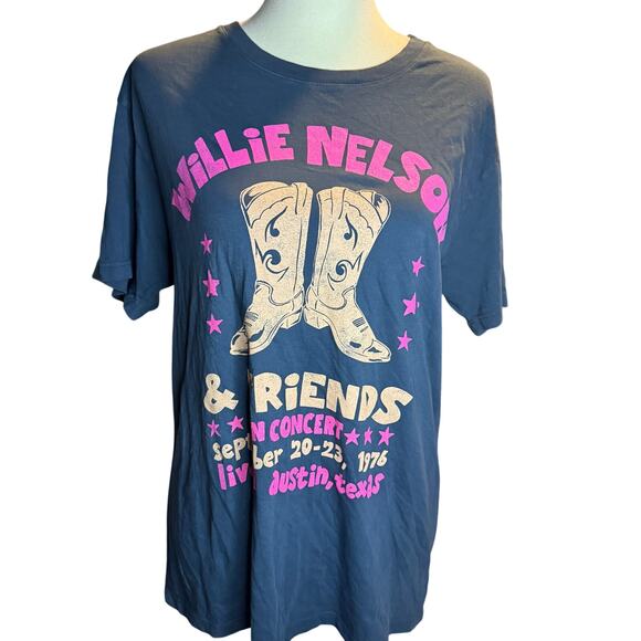 Anthropologie LetLuv Willie Nelson & Friends Boots Concert Tee, Size Medium, NWT - Picture 3 of 7